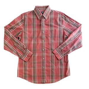 Mens Dockers Red Long Sleeve Button Up Shirt Size Small